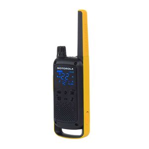 Radio FRS Motorola Talkabout T470PE con linterna, 14 canales, alcance 35 km, IP54, aprox. 12 horas, negro y amarillo