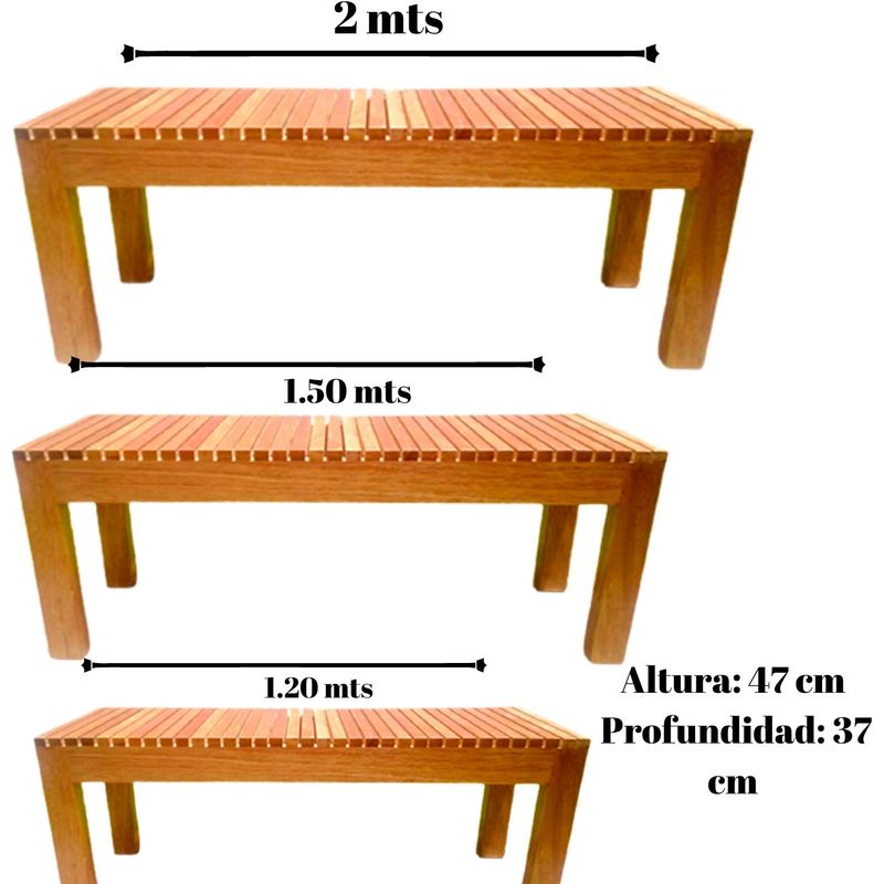 Banca de Terraza Banco en Madera Tornillo 150 cm de Largo