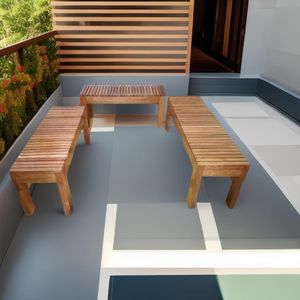 Set de Terraza Banca OMEGA en Madera Tornillo Silla de Terraza Jardin
