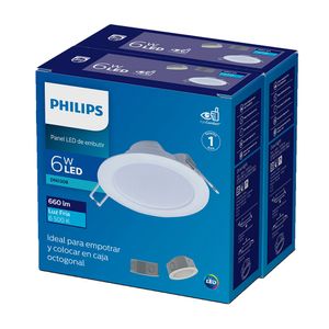 Spot LED Caja Octogonal Philips 6W 10.5cm Luz Fría Blanco x 2 unidades