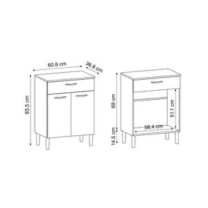 Mueble multiuso para microondas 1 Cajón MDP Blanco
