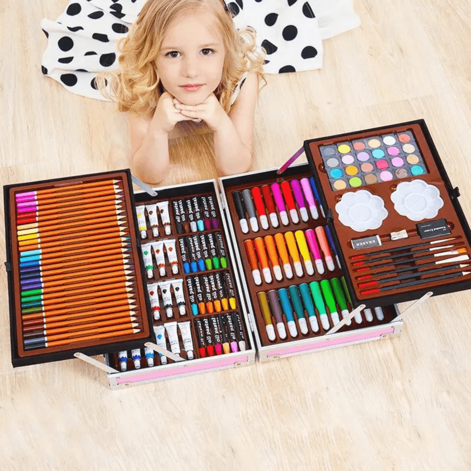 Kit de Arte Maletín Metálico con Óleos 145 ROSADO – Fanciful Store