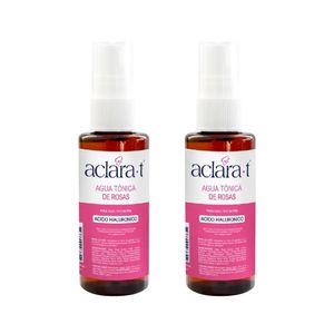 Agua Tónica de Rosas con Acido Hialurónico Aclara-T 60ml 2 Unidades