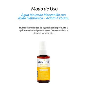 Agua Tónica de Manzanilla con Acido Hialurónico Aclara-T 60ml