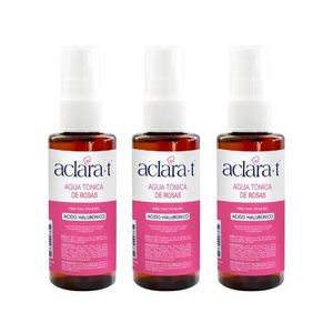 Agua Tónica de Rosas con Acido Hialurónico Aclara-T 60ml 3 Unidades