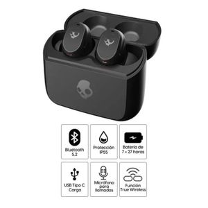 Audifono Bluetooth Skullcandy Mood True Wireless 34 Hrs Negro