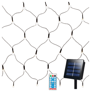 Cortina Tipo RED Luz Blanca Recargable Solar 300 Leds