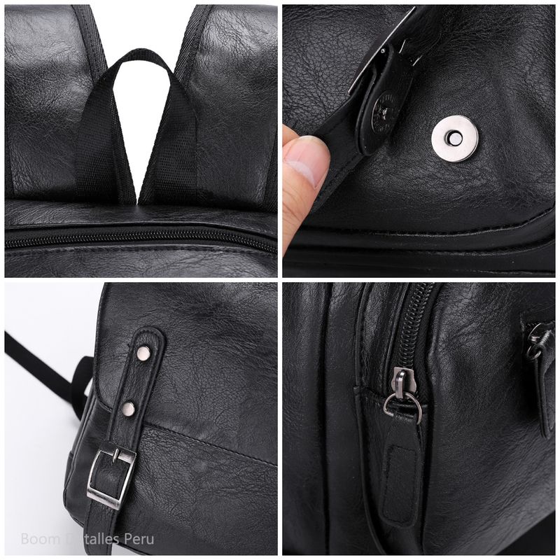 Mochila en cuero Pu porta laptop para hombre GENERICO