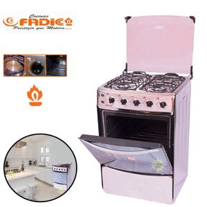 Cocina y Horno con Tapa de Vidrio Fadic Kiara 4H Gris
