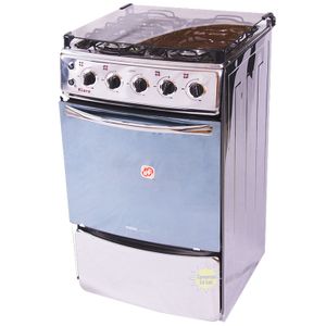 Cocina y Horno con Tapa de Vidrio Fadic Kiara 4H Gris