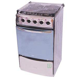 Cocina con Tapa de Vidrio y Horno Fadic Wendy 4H Gris