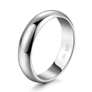 Anillo de Matrimonio Alianzas Hombre Bañado Oro Blanco 18K Aro Genieka Solitario Love Talla 8