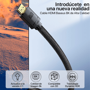 Cable Hdmi Baseus 2.1 8k 60hz 4k 120hz 3 m Ultra High Speed