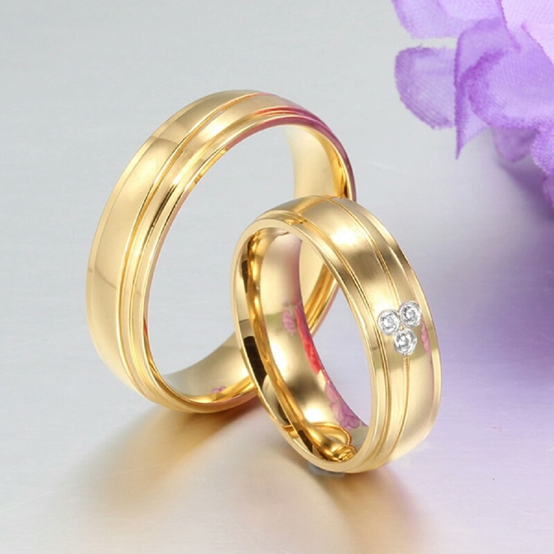 Anillo de Matrimonio Alianzas Mujer Bañado Oro 18K Aro Genieka