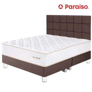 Dormitorio PARAISO Royal Elizabeth King + Cabecera Blocks Chocolate + 2 Almohadas + 1 Protector