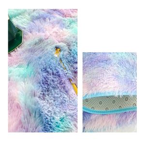 Alfombra De Felpa Piso Decorativo 200cm x 140cm Tricolor