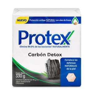 Jabón Protex Carbón Detox - Pack 3 UN