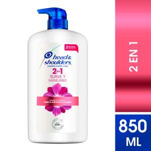 Shampoo Head and Shoulders 2 en 1 Suave y Manejable - Frasco 850 ML