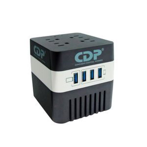 Estabilizador CDP RU-AVR6041 600Va/300W 4 Salidas 4 Port USB Blanco/Negro