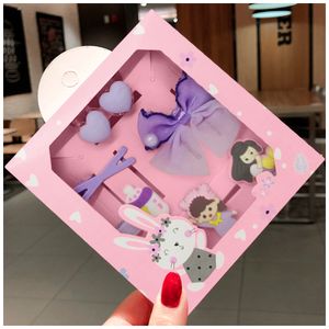 Set de 8 Ganchitos Kawaii Niñas Accesorio de Cabello S47 Morado-Sirena