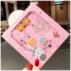 Set de 8 Ganchitos Kawaii Niñas Accesorio de Cabello S47 Naranja