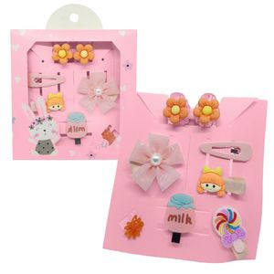 Set de 8 Ganchitos Kawaii Niñas Accesorio de Cabello S47 Naranja