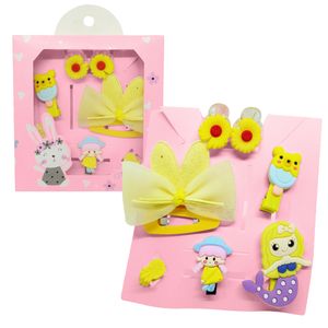 Set de 8 Ganchitos Kawaii Niñas Accesorio de Cabello S47Amarillo