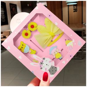 Set de 8 Ganchitos Kawaii Niñas Accesorio de Cabello S47Amarillo