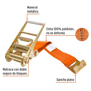 Sujetador con ratchet carga máxima 7500 kg truper 10314