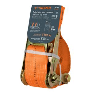 Sujetador con ratchet carga máxima 7500 kg truper 10314
