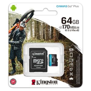 Memoria Kingston 64GB Canvas Go! Plus UHS-I MicroSDXC SD 170 MB/s - SDCG3/64GB