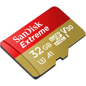 Memoria SanDisk 32GB Extreme UHS-I microSDHC A1 / UHS-I / V30 / U3 + Adaptador - SDSQXAF-032G-GN6AA
