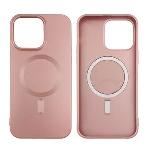 Case para Iphone 14 pro max con magsafe, metalizado rosado
