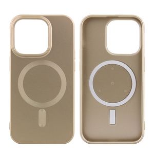 Case para Iphone 14 pro con magsafe, metalizado dorado