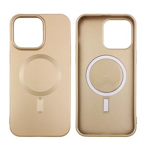 Case para Iphone 14 pro max con magsafe, metalizado dorado