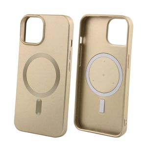 Case para Iphone 14 con magsafe, metalizado dorado