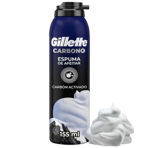 Espuma de Afeitar GILLETTE Carbono con Carbón Activado para Mayor Limpieza Frasco 155ml
