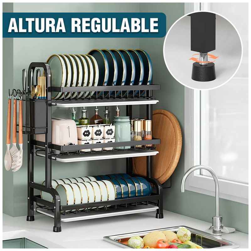 Escurridor de platos Classic con bandeja - Rejiplas - práctico organizador  y escurridor de vajilla