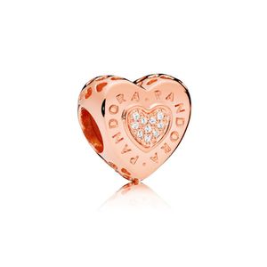 Charm Pandora 787375CZ Rose Logo Love Heart s925