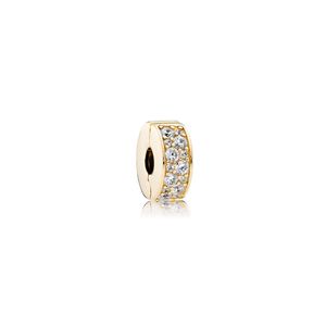 Clip Pandora 750842CZ Elegancia Brillante Dorada s925