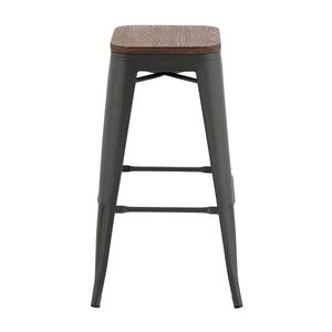 Banco Bar Soho Acero Bambu 76x46cm Naterial