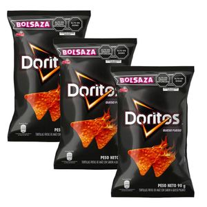 Pack Tortillas de Maíz DORITOS Queso Fuego Bolsa 90g x 3un