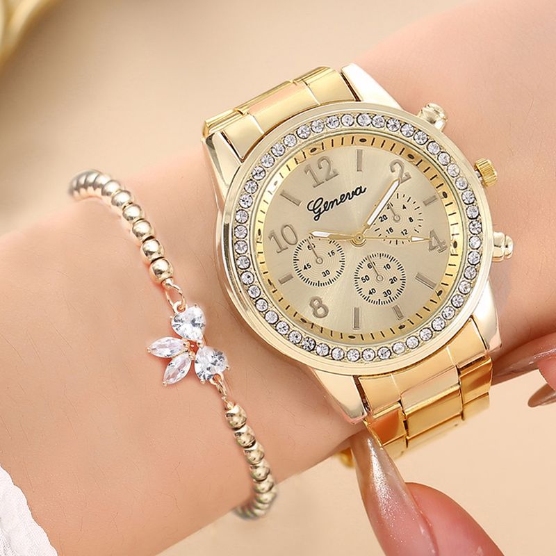 Reloj de Mujer Dorado Plateado Geneva Análogo Quartz Moda Mujer Regalo