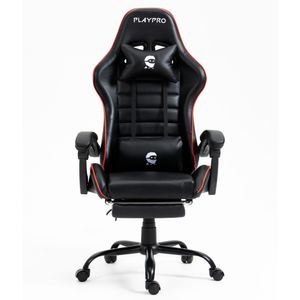 Silla Gamer con Masajeador Lumbar Playpro X1 Rojo Base de Metal