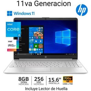 Laptop HP 15-DY2052LA 15.6 Intel Core i5 / 11va Generación 256GB SSD 8GB Ram Con lector de Huella W1