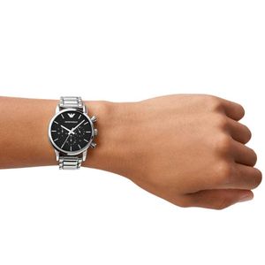 Reloj Emporio Armani Luigi AR1853 Fecha Acero Inoxidable Plateado Negro