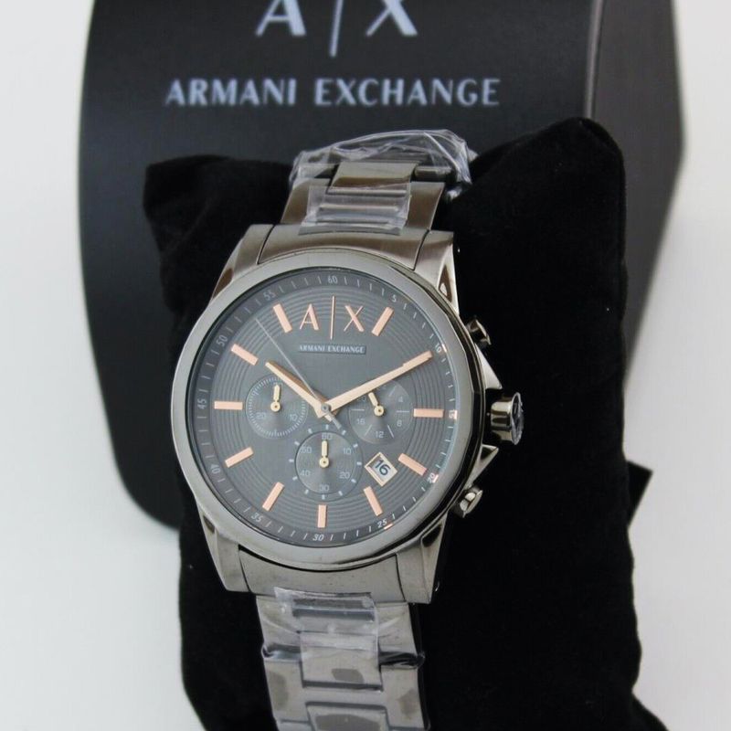 Reloj Armani Exchange Outerbanks AX2086 Fecha Cronometro Acero