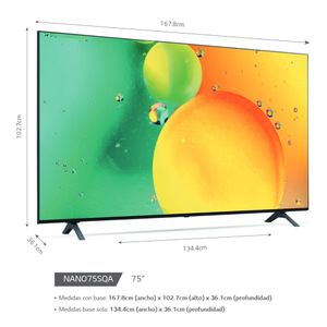 Televisor Lg Nanocell Uhd 4K 75" Smart Tv 75Nano75Sqa Con Thinq Ai