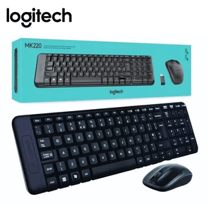 Kit teclado y Mouse Logitech Mk220 Inalambrico Conexión USB Negro