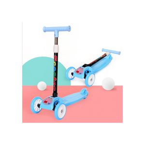 Scooter Plegable Con Luces Color Azul